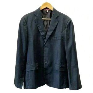 Le Chateau Mens Linen Blazer Single Breasted Lined Black Size 40R
